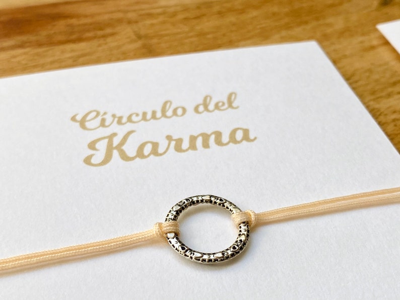 Pulsera de círculo del Karma con tarjeta explicativa en español/inglés 4 modelos a elegir Amuletos imagen 4