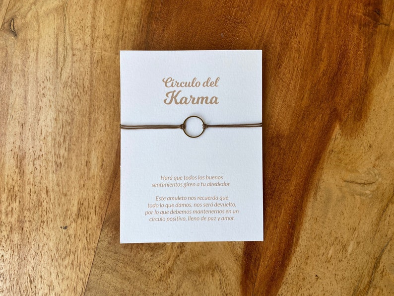 Pulsera de círculo del Karma con tarjeta explicativa en español/inglés 4 modelos a elegir Amuletos imagen 1