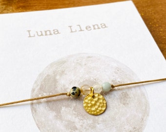 Pulsera Luna Llena con piedras energéticas - fase lunar para celebración, plenitud, aceptación, romanticismo - Rituales mágicos