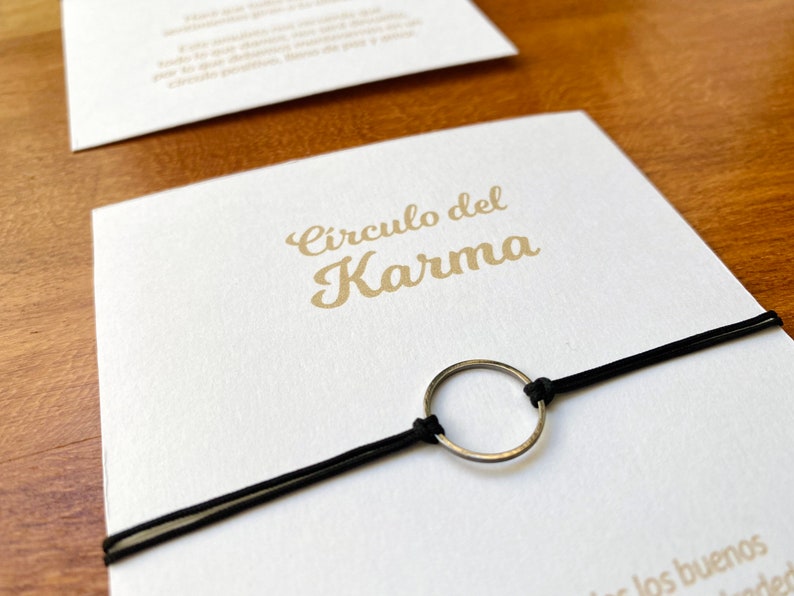 Pulsera de círculo del Karma con tarjeta explicativa en español/inglés 4 modelos a elegir Amuletos imagen 8