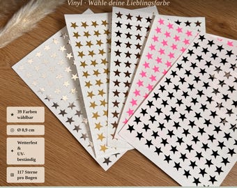 117 small star stickers - assorted colors - mini vinyl stickers - decoration - scrapbooking - crafting - little stars