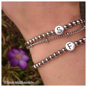 Geschenk Hochzeit Trauzeugin Armband Name personalisiert Silber Namensarmband Schmuck Wunderblütenschön Namensarmband Buchstaben Edelstahl