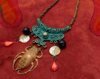 Scarab beetle necklace