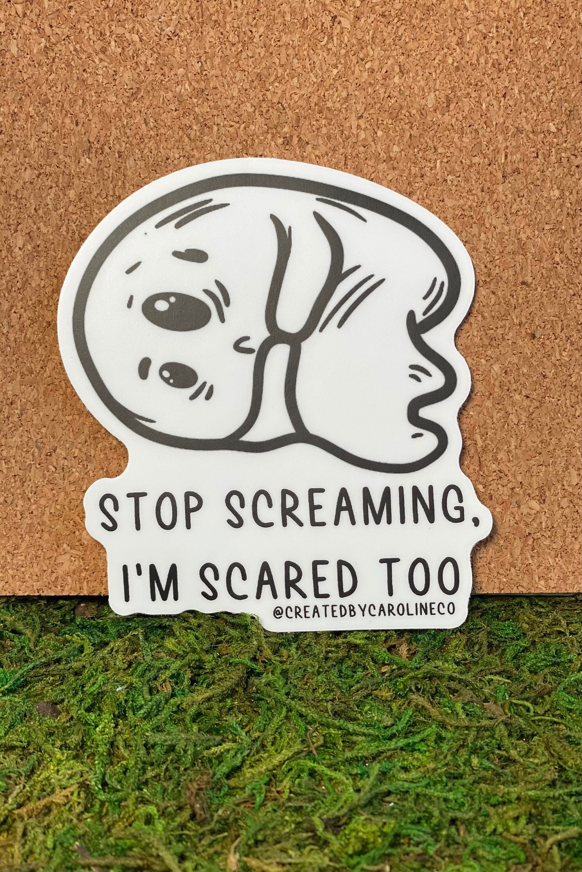 Afraid Sticker for Sale by giraffes69ing