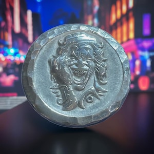 2 troy oz joker round, solid silver, 999fs, unique handmade collectible coin for novelty gift, perfect for comic fans.