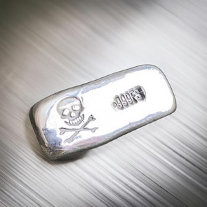 Pirate Stamp 1 Troy Oz Silver bar - Solid Silver Bar