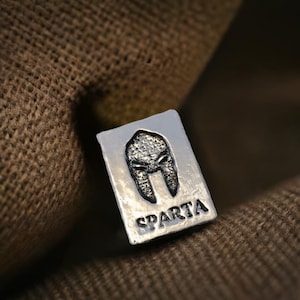 2oz Solid Silver Sparta Design Solid Silver Bar, 999fs, Unique Handmade for Precious Metals Gift.