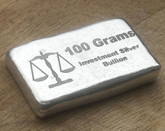100 Grams .999 Fine Silver Bullion Bar: Scottish Made Investment Gift