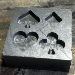 Mini moldes de grafite para cartões, ideais para projetos de vazamento de prata, ferramenta exclusiva - ótimo presente para amantes de artesanato.