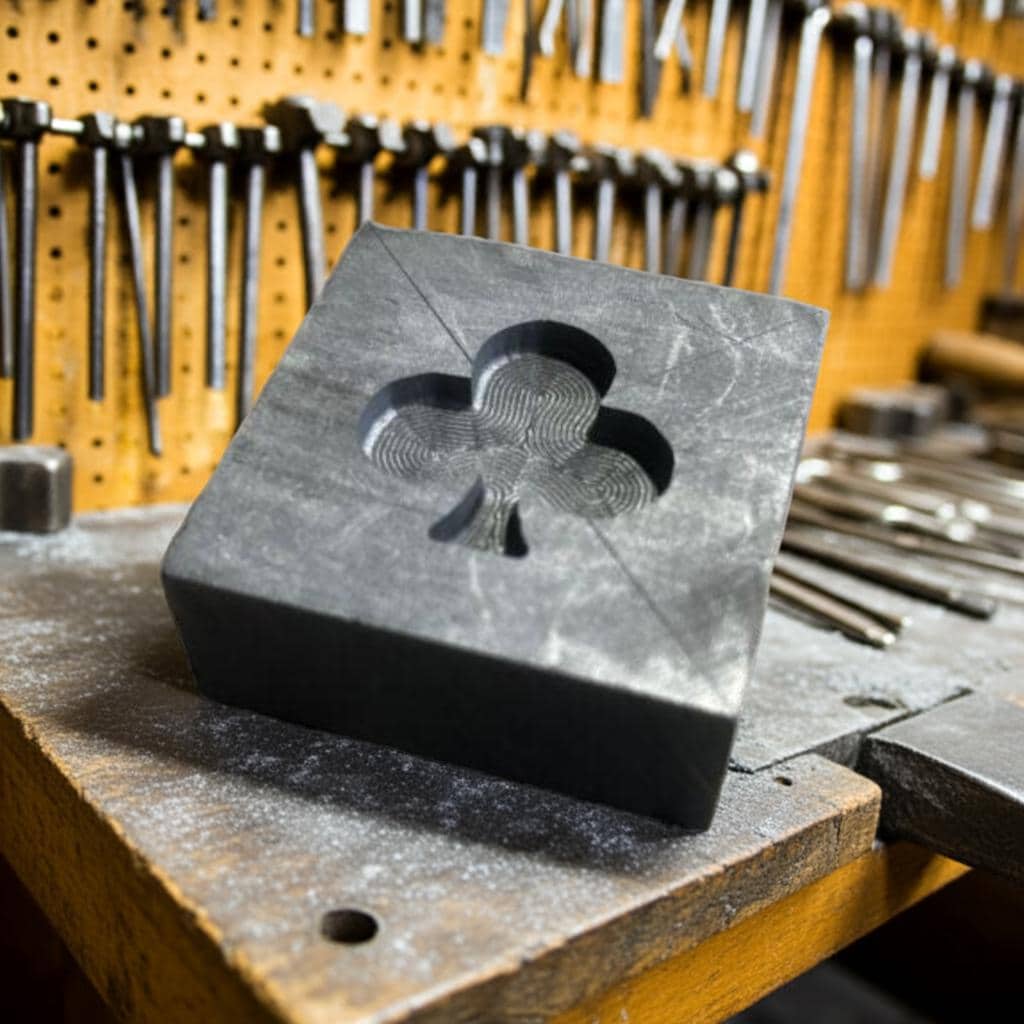Graphite Mold for Silver Casting, High-Quality Club Suit Mold Designed for Precision, Ideal Gift for Hobbyists.