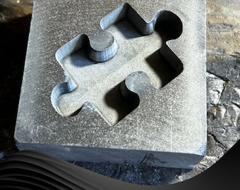 Jigsaw Piece Graphite Mould – 50 Grams (Silver) - Casting Tools & Equipment