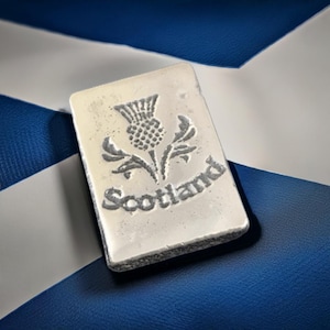 2oz Scotland Silver Bar, Beautifully Crafted Silver Piece, Ideal for Precious Metal Investments, Memorable Birthday Gift