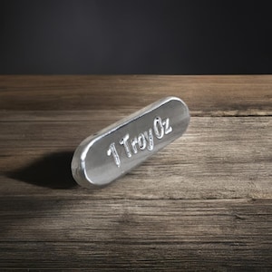 1 Troy Oz Round Ends Silver Bar - 999fs Handmade Solid Silver Investment Bar for Collectors Gift