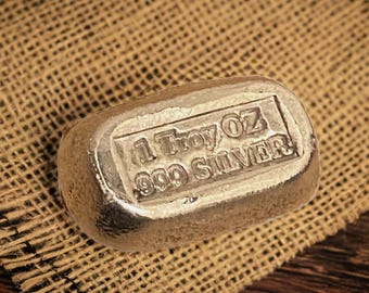 1 oz Stamped Silver Bar 999fs