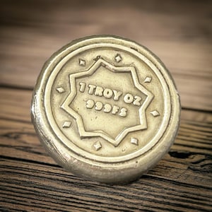 1 Troy Oz Silver Star Round, 999fs, Handmade in Scotland for Collectors and Unique Gifts