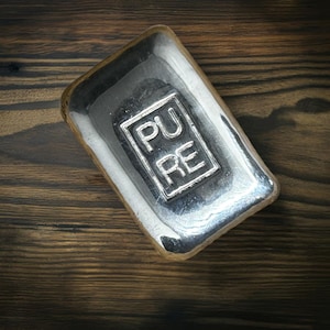 1oz  - Pure Stamped Solid Silver Bar - 999fs -  Flat Silver Ingot for Collectors or Investment - Unique Gift for Silver Enthusiasts.
