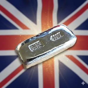 Hand-Poured Union Jack 1 Troy Oz .999 Fine Silver Bar: Patriotic Gift