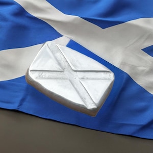 1 Troy Oz Pressed Saltire Bar, Solid Silver, 999fs, Authentic Handmade Scottish Silver for Collectors and Gifts