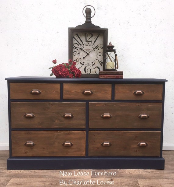 Sold Hand Painted Merchants Chest Pine Sideboard Hand Etsy