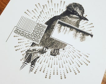 Digital Printing - A bird overlooking an open landscape, things that nature knows better than everyone