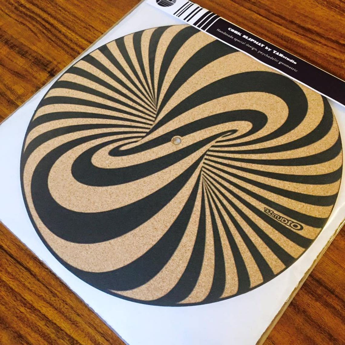 Turntable Slipmat Specially designed Cork . Geometric spiral