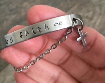 Hand Stamped Personalized Stainless Steel Cuff