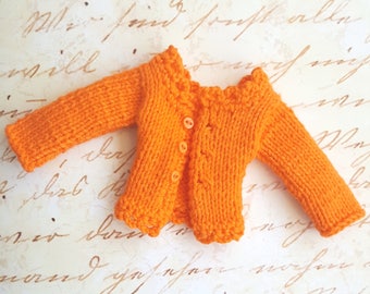 Orange Blythe cardigan jacket doll cardigan Crochet jacket Blythe doll clothes Hand knitted jacket clothes ICY Handmade Pullip clothes