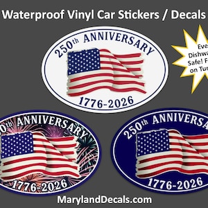 American 250th Anniversary Car sticker Waterproof Vinyl decal America Celebration 画像 1