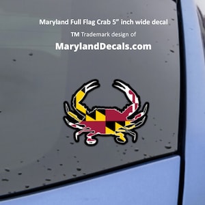 MARYLAND FLAG CRAB Decal Car Truck sticker outdoor Waterproof Vinyl sticker