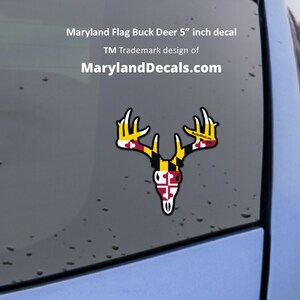 MARYLAND FLAG BUCK decal Car Truck sticker whitetail deer Waterproof Vinyl sticker