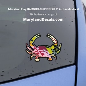 MARYLAND CRAB decal Maryland Flag MD Letters Waterproof Vinyl sticker