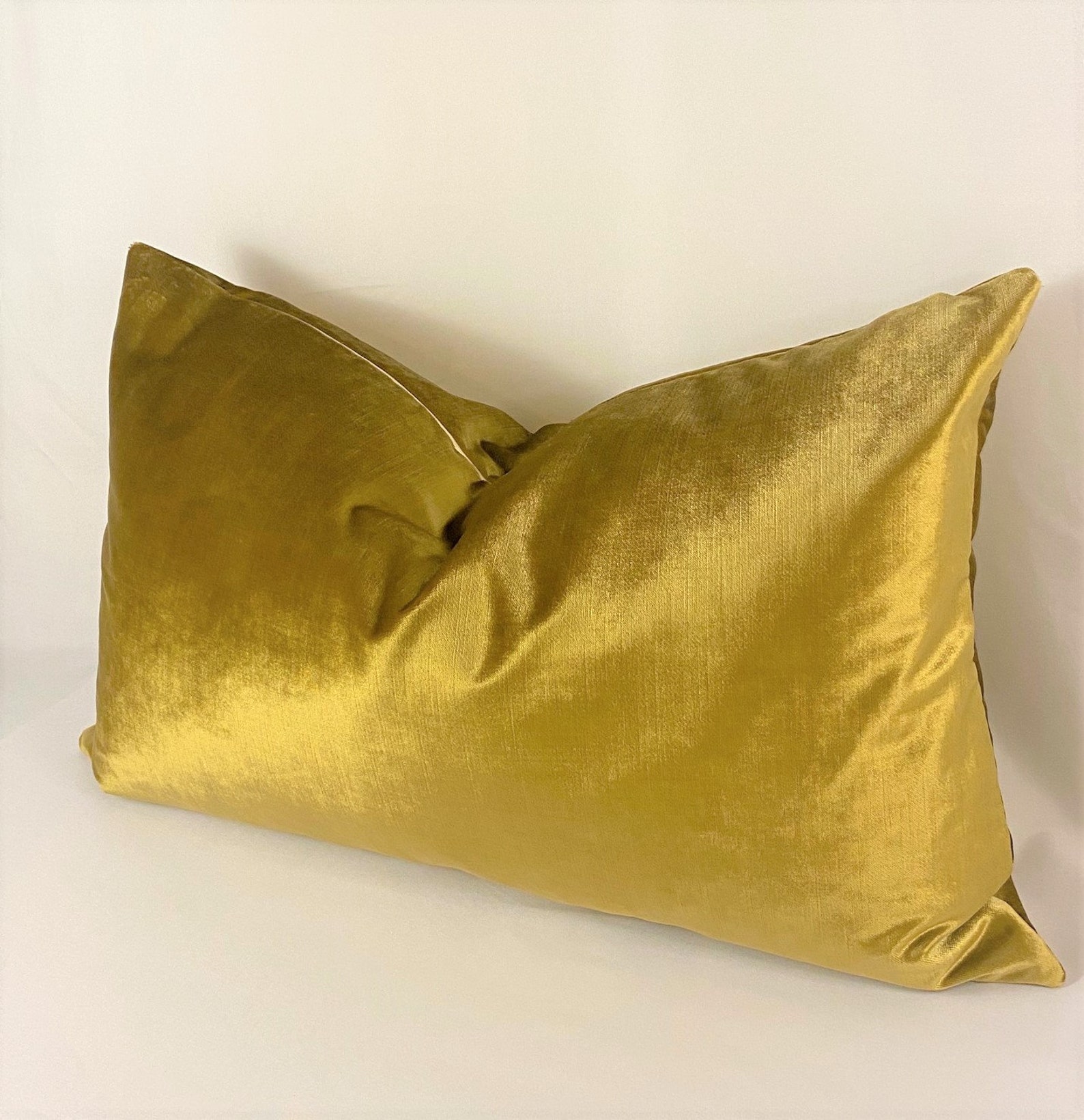 Gold velvet lumbar pillow cover Custom pillow Throw Pillow Etsy