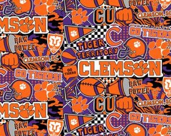 University of Clemson Pop Art-priced by the 1/2 yard, cut to order 71051