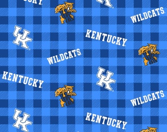 NCAA Kentucky Buffalo Plaid (College Collection, by Sykel Enterprises) priced by the 1/2 yard, cut to order 71036