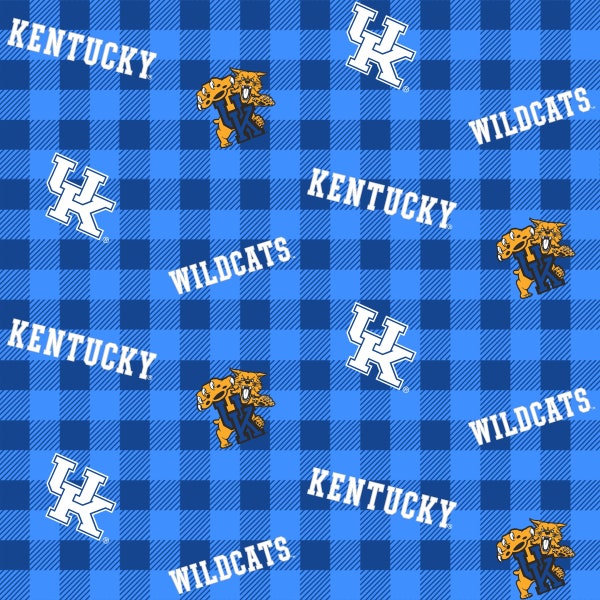 NCAA Kentucky Buffalo Plaid (College Collection, by Sykel Enterprises) priced by the 1/2 yard, cut to order 71036