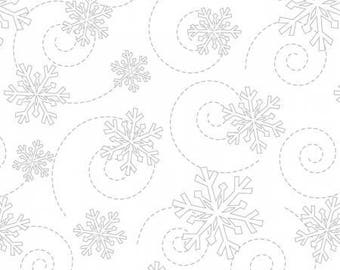 White on White Snowflakes (Kimberbell Basics, by Kim Christopherson Collection)-priced by the 1/2 yard, cut to order 40047