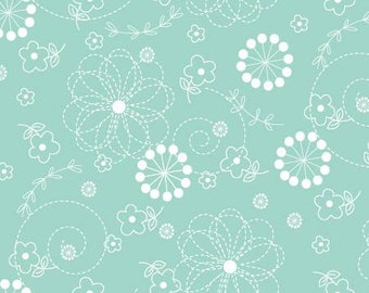 Teal Doodles-Kimberbell Basics-priced by the 1/2 yard, cut to order 40024