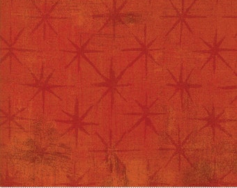 Grunge Seeing Stars Pumpkin  (by Moda)  priced by 1/2 yard, cut to order 60087