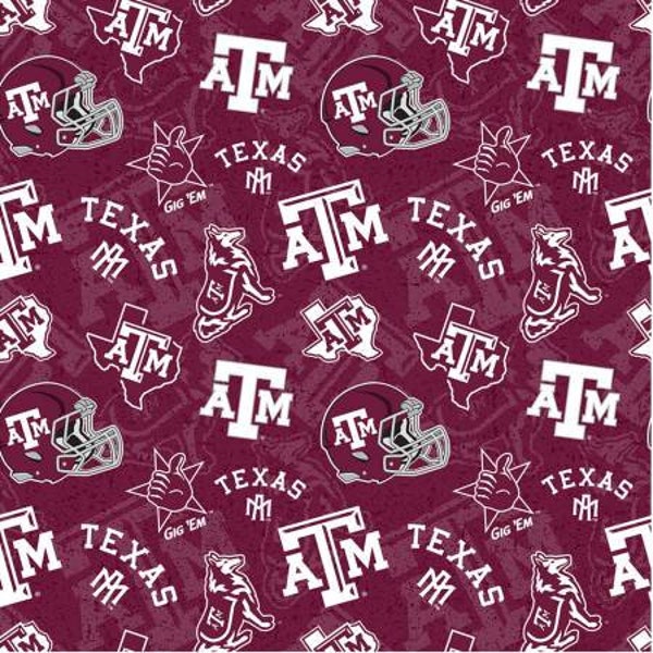 NCAA Texas A&M  Tone on Tone (College Collection, by Sykel Enterprises)-priced by the 1/2 yard, cut to order 71028
