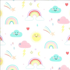 Hello Sunshine Rainbows Multiple Colors from Moda (by Abi Hall)-priced by the 1/2 yard, cut in on piece 211094