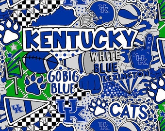 NCAA Kentucky Art Work (College Collection, by Sykel Enterprises) priced by the 1/2 yard, cut to order 71047