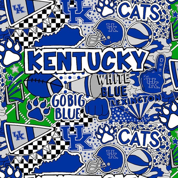 NCAA Kentucky Art Work (College Collection, by Sykel Enterprises) priced by the 1/2 yard, cut to order 71047