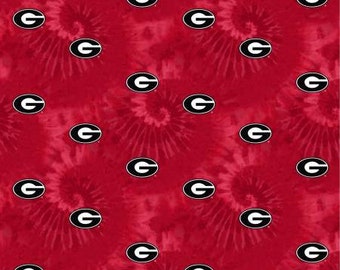 NCAA-Georgia Bulldogs Cotton Tye Die-priced by the 1/2 yard, cut to order 71011