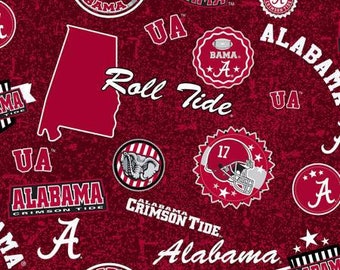 University of Alabama Crimson Tide Home (College Collection, by Sykel Enterprises)-priced by the 1/2 yard, cut to order 71026