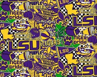 Louisiana State LSU Pop Art-priced by the 1/2 yard, cut in one piece 71037