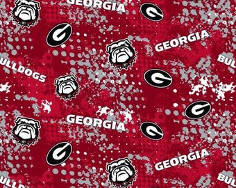 NCAA-Georgia Bulldogs Cotton Splatter-priced by the 1/2 yard, cut to order 71015