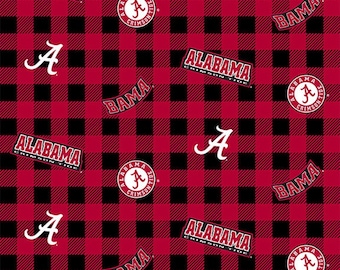 Universidad de Alabama Buffalo Plaid-precio por el patio de 1/2, cortado a la orden 71032