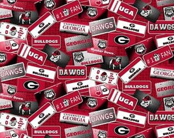 NCAA-Georgia Bulldogs License Plate-priced by the 1/2 yard, cut to order 71052