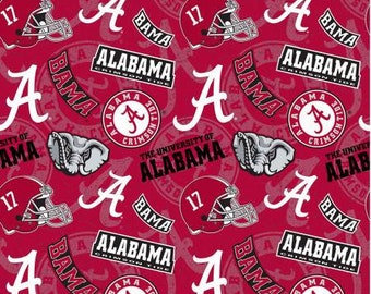 NCAA Alabama Tone on Tone Cotton by Sykel Enterprises-priced by the 1/2 yard, cut to order 71009