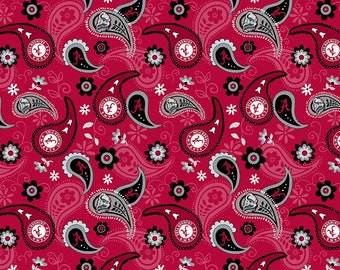 NCAA Alabama Crimson Tide Paisley (College Collection, by Sykel Enterprises) priced by the 1/2 yard, cut to order 71031